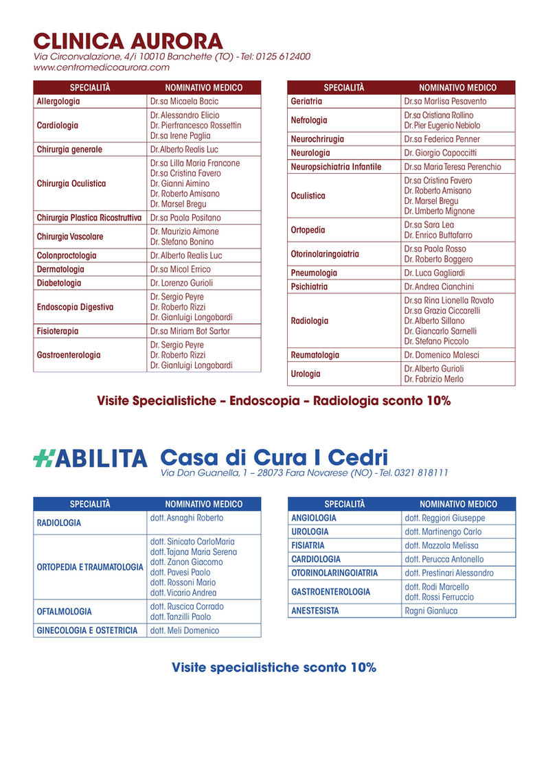Convenzione riservata ai soci SOMS Pollone 5