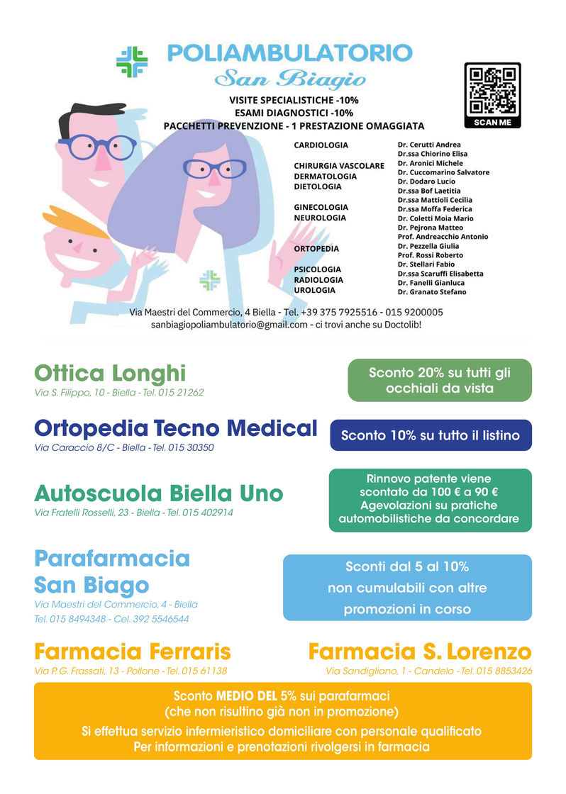 Convenzione riservata ai soci SOMS Pollone 14