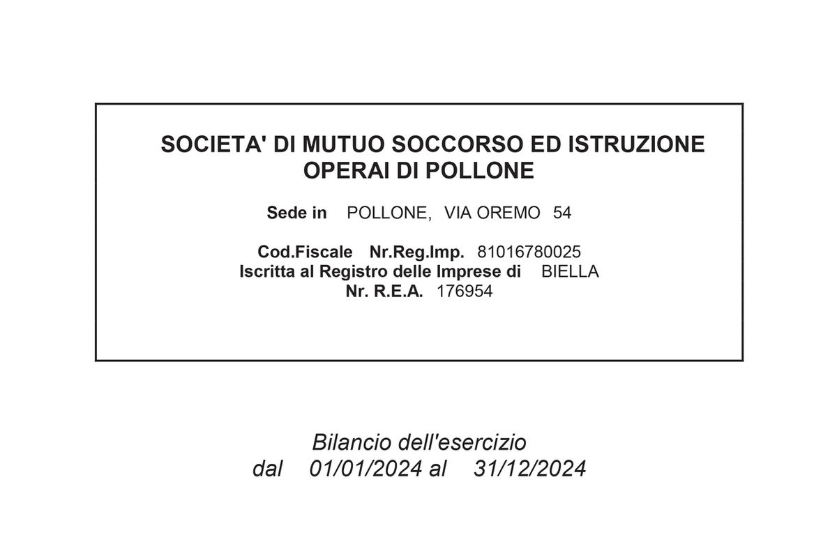 Bilancio 2024 della SOMS Pollone