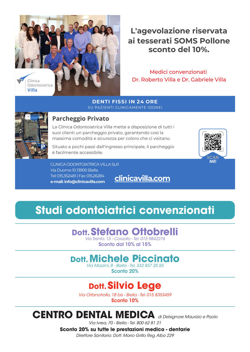 Convenzione riservata ai soci SOMS Pollone 9