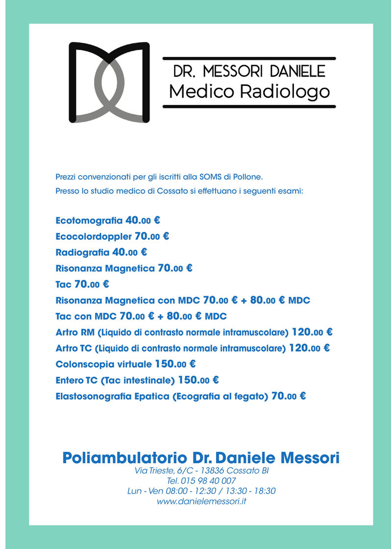 Convenzione riservata ai soci SOMS Pollone 3