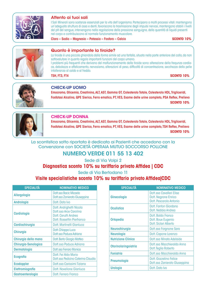 Convenzione riservata ai soci SOMS Pollone 7